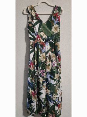 Chepe Italy Women’s Medium jumpsuit tropical floral print